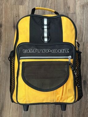 Eastport Yellow & Black Rolling Backpack GOOD CONDITION School Academic Travel